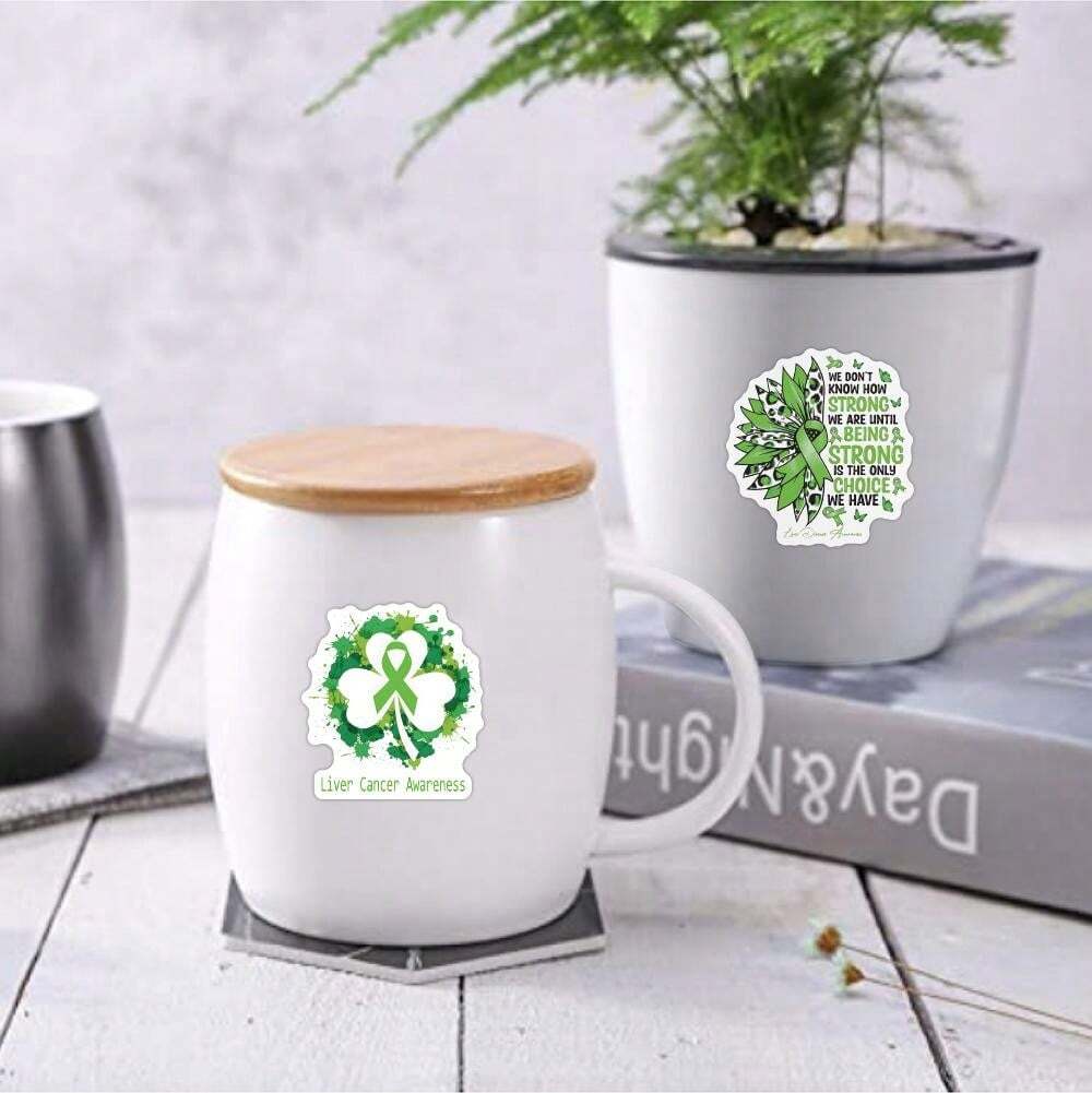 60PCS Liver Cancer Awareness Stickers Scrapbook, Journaling, Laptop