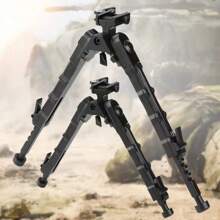 户外战术 V9 竹腿三脚架，6 英寸平头金属可调节三脚架