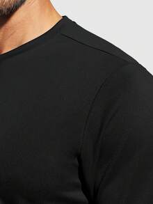 Men's Short Sleeve Dry Fit Gym Fitness T-Shirt - 黑色 - 查看 3