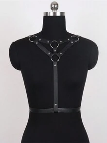 1 PC Phụ nữ Sexy Harness Belt Ngực Harness Corset Da Đồ lót Bondage Đồ lót Harness cho Phụ nữ Gothic Quần áo - màu đen - Xem 3