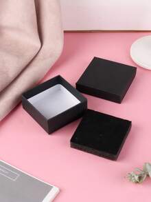 5 cái/10 cái/18 cái Hộp đựng trang sức bằng bìa cứng màu đen cao cấp có miếng bọt biển màu đen bên trong, kích thước 9x9x2,9cm dùng để làm quà tặng và đóng gói trang sức, quà tặng ngày lễ tình nhân, hộp giấy chất lượng cao, vật dụng cho doanh nghiệp nhỏ - màu đen - Xem 8