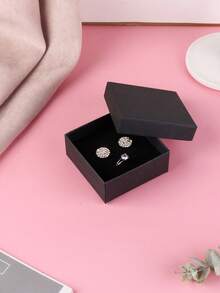 5 cái/10 cái/18 cái Hộp đựng trang sức bằng bìa cứng màu đen cao cấp có miếng bọt biển màu đen bên trong, kích thước 9x9x2,9cm dùng để làm quà tặng và đóng gói trang sức, quà tặng ngày lễ tình nhân, hộp giấy chất lượng cao, vật dụng cho doanh nghiệp nhỏ - màu đen - Xem 7