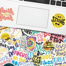 50 piezas de adhesivos decorativos con textos inspiradores tipo graffiti para teléfono, computadora, equipaje, cuaderno