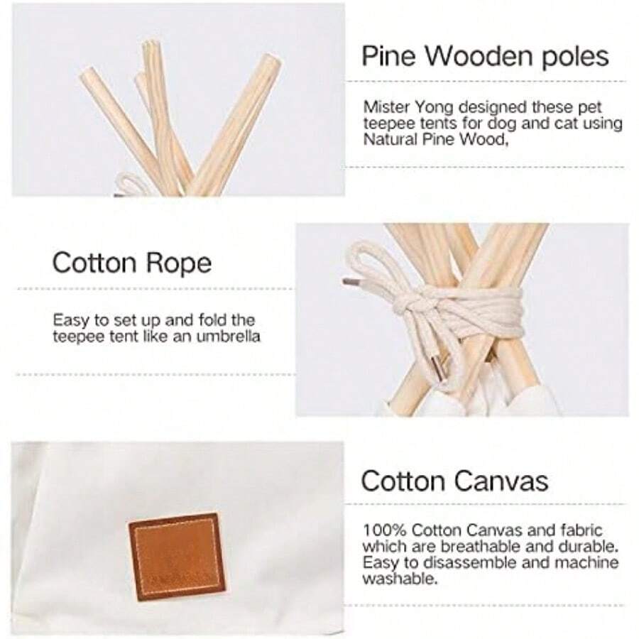 Pet Cone Tent Dog/Cat Bed Tent Kennel Playhouse With Mat SHEIN UK