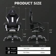 GTPLAYER Office Gaming Chair, With Pocket Spring Cushion And Memory Foam Lumbar Pillow, Desk Chair Reclining, Mesh Swivel Rolling Task Chair