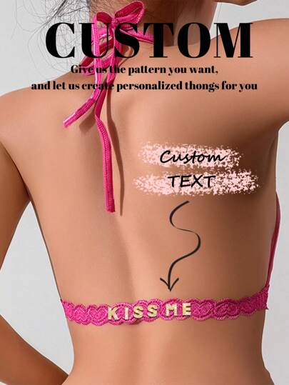 1pc Custom Christmas Women Sexy Lace-Up Deep V-Neck Lingerie Bra Sheer Funny Comfortable Fashionable Blouse