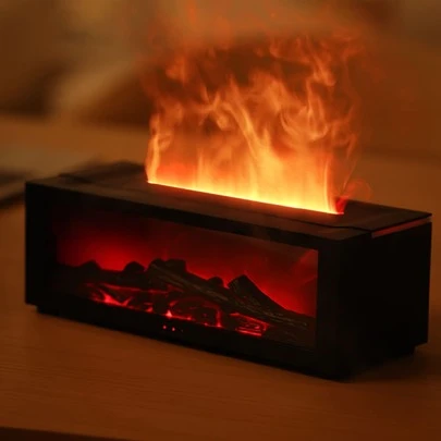 Realistischer Flammen-Luftbefeuchter, Duftölverteiler, Geburtstagsgeschenk, Valentinstag-Geschenk, 7-Farben einstellbare Beleuchtung, mit Fernbedienung, leiser Betrieb, automatische Abschaltung, geeignet für Zuhause, Büro und Schlafzimmer. Geburtstagsgeschenk, Valentinstag-Geschenk, Weihnachtsgeschenk, Geschenk für Männer, Geschenk für Frauen. Fernbedienung benötigt Knopfzelle (nicht enthalten).