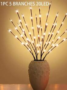 1 đèn nhánh 20 bóng LED, dùng để trang trí trong nhà cho tiệc cưới, sinh nhật và giáng sinh, đèn ma thuật có thiết kế nhánh, dùng pin, cần 5 pin AA, (không bao gồm pin) điện áp là 36V trở xuống và không có công nghệ truyền thông không dây. Đồ trang trí ngày lễ, đồ trang trí tiệc - Nhiều màu - Xem 4