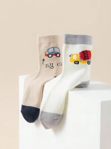 5 đôi tất trẻ em, tất dài đến bắp chân hình khủng long hoạt hình, thấm hút ẩm, thoáng khí, thích hợp cho trẻ đi học, bé trai/bé gái, mùa thu/đông - Nhiều màu - Xem 5