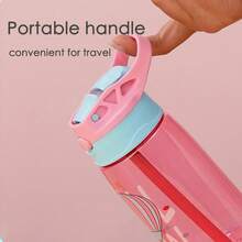 1 件儿童可爱卡通水杯，便携式户外饮水杯，运动水瓶适合旅行 - 彩色 - 查看 5