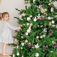 20 件精美木制圣诞天使饰品 - 跳舞和飞行树顶装饰，适合节日装饰 - 彩色 - 查看 4