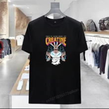 Men's T-Shirt Gym Creatine Workout Shirt Streetwear Printed Fashion Bodybuilding