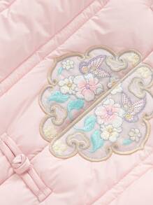 Balabala Girls' New Chinese-Style Padded Coat Embroidered Winter 2024 Collection