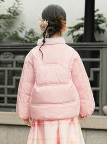 Balabala Girls' New Chinese-Style Padded Coat Embroidered Winter 2024 Collection