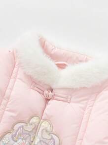 Balabala Girls' New Chinese-Style Padded Coat Embroidered Winter 2024 Collection