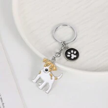 1pc Alloy Metal Dachshund Cute Jack Dog Pet Key Ring Dog Tag Charm Car Keychain Lovely Bag Pendant For Best Friend Student's Gift Car Accessories Bag Charm Backpack For School