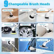 9-In-1 Cordless Electric Mop Heavy Duty Cleaning Brush Multipurpose 360 Rotating Rechargeable - 7合1 - 查看 2