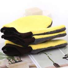 1 件双面洗车手套，适用于油漆、家居清洁和洗碗手套、珊瑚绒玻璃清洁工具 - 彩色 - 查看 6