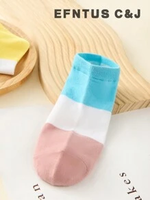 10 Pairs Women's Rainbow Color Ankle Socks Basic Design Breathable Non-Slip Fashion Socks - Multicolor - View 2