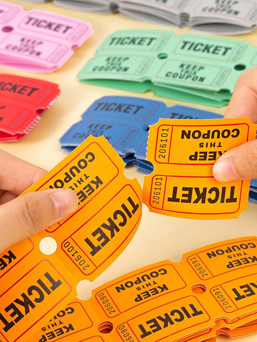 100pcs Raffle Tickets With Perforations And Consecutive Numbers - Ideal ...