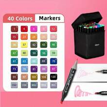 40/60/80/100/168 Couleurs Marqueurs d'Art Marqueurs à Alcool Stylo d'Art Professionnel Double Pointes Marqueur Permanent Pour Adultes & Étudiants, Marqueurs à Alcool pour Croquis Ensemble de Peinture, Fournitures Scolaires Rentrée des Classes