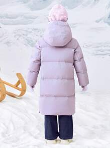mini bala Heat-Retaining Protective Down Jacket For Boys, Girls, And Families Thick Winter Collection - Pink Purple - View 3