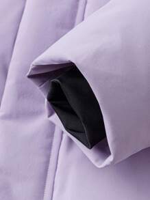 mini bala Heat-Retaining Protective Down Jacket For Boys, Girls, And Families Thick Winter Collection - Pink Purple - View 7