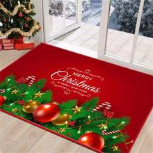 Weihnachtliche dekorative Fußmatte für Eingangsbereich, Wohnzimmer, Sofa, Couchtisch, Badezimmer, hochflorigem Plüsch, leicht zu reinigen, geeignet für großflächige Heimdekoration, Badezimmerteppich, Outdoor-Matte, Herbstdekoration, Badezimmerzubehör, Eingangsbereichsdekoration