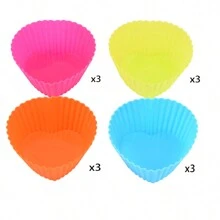 12 chiếc cốc đựng trứng xoắn ốc bằng silicon mini nhiều màu, cốc đựng bánh nướng xốp tròn bằng silicon dùng cho bánh pudding, thạch và bánh tart, dụng cụ và khuôn làm bánh trong bếp thích hợp cho bánh quy, bánh ngọt, sô cô la, món tráng miệng và bánh pudding tự làm - Nhiều màu - Xem 8