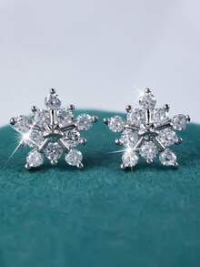 2 件/1 对时尚精致奢华小众日常佩戴男士星形镶嵌合成锆石耳钉，适合作为圣诞节、约会、派对、节日礼物送给朋友和爱人 - E84 - 查看 3