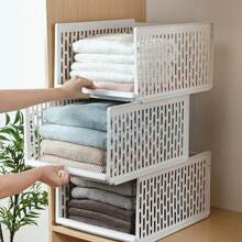 1 PC Wardrobe Drawer Units Organizer Clothes Closet Stackable Storage Boxes White - White - View 8