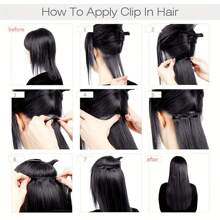 Extensions de cheveux clip-in de vague de corps en cheveux humains réels double trame, extensions de cheveux humains brésiliens vierges en cheveux humains, 8 pièces avec 18 clips par paquet pour femmes