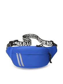 1 件纯色反光材质胸包、防水腰包、手机袋、零钱包、可调节斜挎包，适合男士使用，简约设计，适合户外、旅行、学校、办公室。适合万圣节、圣诞节等节日礼物，黑色、白色、红色、蓝色、灰色、黄色街头服饰