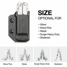Gun Flower Kydex Multi-Tool Sheath For LEATHERMAN WAVE & WAVE + PLUS/REBAR/SURGE HEAVY /SKELETOOL Multi-Tool Bags, Excluding Multi-Tools - Black - View 2