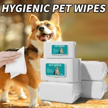 Hypoallergenic Dog Cat Pet Wipes, Cleaning And Odor-Controlling Grooming Wipes For Paws, Body, And Butt - White - View 1
