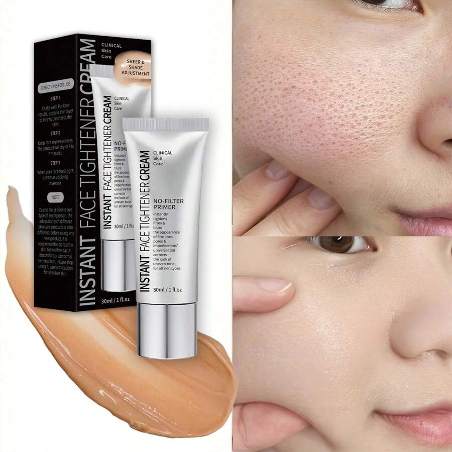 BARUBT 毛孔细致和细纹平滑霜，30ml - 低过敏保湿和紧致遮瑕膏，男女皆宜，缩小毛孔，抚平肌肤，打底妆，打造亮丽肤色 - 銀色 - 查看 1