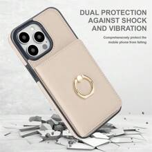 Wallet Case With Card Holder, 360° Rotation Ring Kickstand Magnetic Clasp And Durable Shockproof Cover Compatible With IPhone 16 15 14 13 12 11 Pro Max 7 8 Plus X XR XS Max - White - View 9
