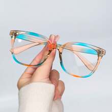 Kính vuông thời trang, gọng họa tiết nhiều màu, phong cách thanh lịch, kính vuông Unisex, tròng kính trong suốt, vừa vặn thoải mái - A - Xem 14