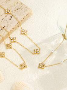 Camhanno 1/3 件精致、美丽、优雅、好看的不锈钢项链，闪闪发光，精美的项链！适合日常佩戴、节日礼物 - 彩色 - 查看 3