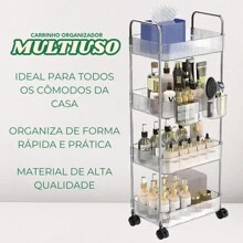 4-Tier Multipurpose Acrylic Organizer Cart With Compact Wheels - Bạc - Xem 3