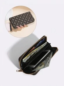 1 Ví dài họa tiết đồng xu cổ điển, Túi cầm tay nhẹ, Túi đựng thẻ, Túi đựng điện thoại di động, Phong bì đỏ, Ví khóa kéo dung lượng lớn cá nhân hóa và di động cho phụ nữ, Ví dài thời trang cho nữ và Ví đựng tiền xu Túi đựng thẻ ngân hàng gấp gọn thời trang và cao cấp - Nhiều màu - Xem 1