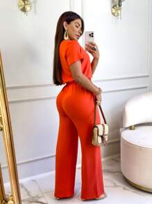 Magenta Shop Women's Comfortable Sweatsuit Set - Orange - View 2