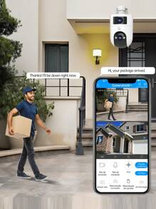 JOOAN 5G 3MP Dual Lens Security Camera(64G Memory Card To Be Purchased Separately), Indoor And Outdoor Waterproof Wireless Support 360°PTZ, Camera For Baby/Pet/Home/Shop, Support 2.4G/5G WIFI, Color Night Vision, Cloud&SD Card Storage,2-Way Audio, Smart Motion Tracking, Great For Thanksgiving, Christmas, And Prime Day Gifts - Black and White - View 5