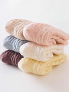 3 双儿童冬季厚毛绒衬里中筒袜，保暖隔热地板袜让宝宝双脚保持舒适 - 彩色 - 查看 8