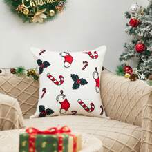 Christmas Embroidered Pillow Case Without Pillow Core - Blanco - Ver 5
