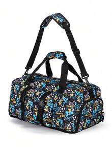 17 英寸时尚菱形图案单肩包、运动健身手提包、旅行行李包、学校收纳手提包、野餐轻便收纳袋（卡通车、足球、恐龙、彩虹独角兽元素） - 手提包 - 查看 14