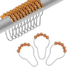 12pcs/24pcs Red Bathroom Hook Ball Rolling Decorative Rust Proof Stainless Steel Shower Curtain Hooks For Bathroom Shower Rods Home Bathroom Decor Fall Decor Bathroom Accessories Back To School - Red - View 21