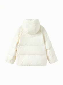 Balabala Chaqueta acolchada corta con capucha cálida para niñas, para el invierno 2024 - blanco lechoso - Ver 5