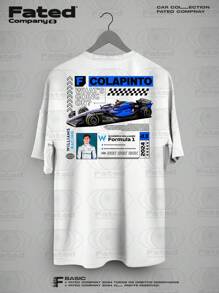 T-Shirt Driver Franco Colapinto #43 Williams Team - Fated Car 100% Cotton - 白色 - 查看 1