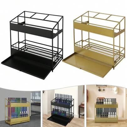 Umbrella Stand Rack For Short And Tall Umbrellas, Commercial Metal Entrance Umbrella Holder Organizer For Outdoor Indoor Entryway, Office, Hotel, Home Decor Gold/Black 48*28*66cm/68*32*70cm